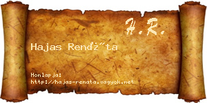 Hajas Renáta névjegykártya